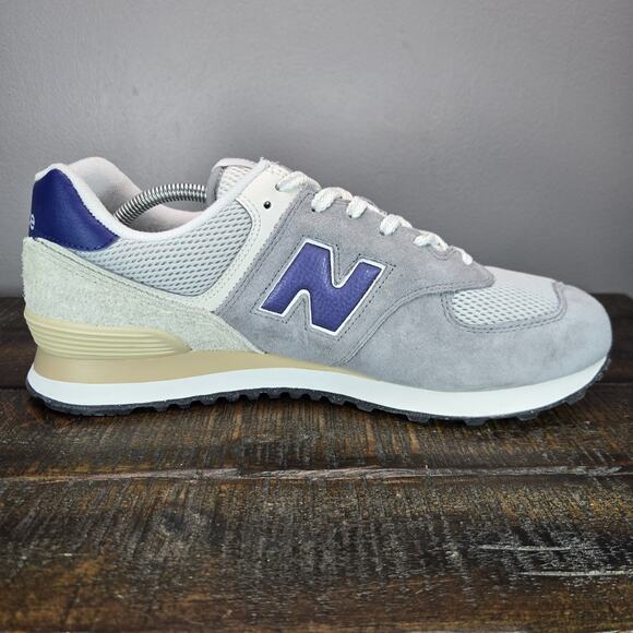 New Balance 574 Mens Size 12 D Running Shoes U574SPB Gray Blue White - Picture 8 of 11